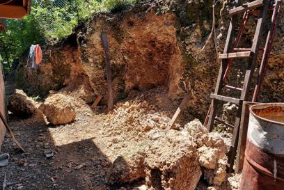 Impacts of the earthquake out the back of a staff member's house in Solomon Islands.