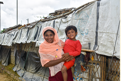 Jamila and her daughter in a refugee camp in Cox’s Bazar, Bangladesh