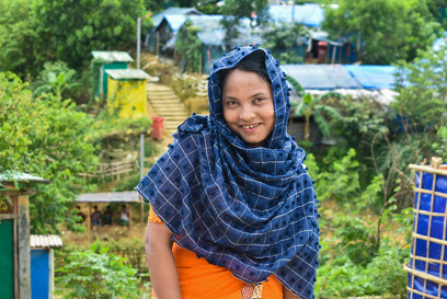 Halima in a Rohingya refugee camp in Cox’s Bazar in Bangladesh