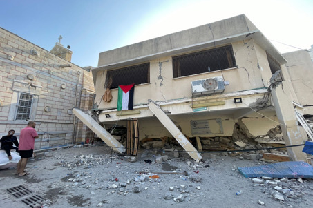 Building Structure Damaged By An Airstrike Caritas Jerusalem