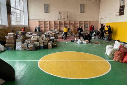 Basball Courts In Mariupol Used To Store Goods To Distribute To Trapped Civilians. Photo Caritas Ukraine (1)