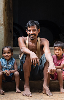 Biru With His Children