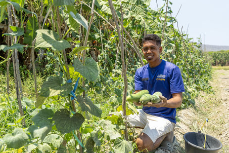 Chiquito Showing His Vegetables