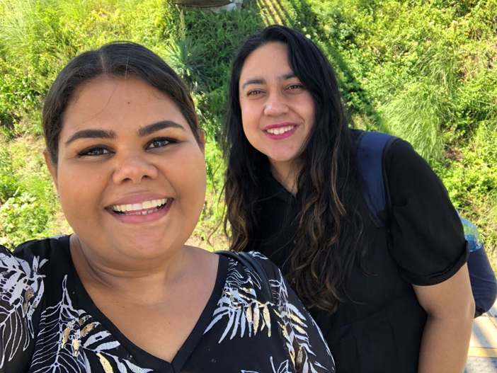 Two smiling women