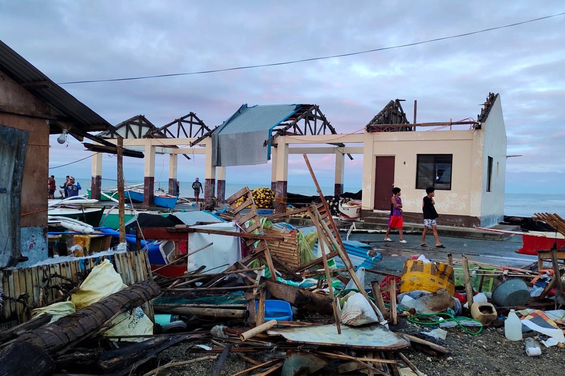 Damage After Typhoon Rai In The Philippines. Credit Caritas Philippines