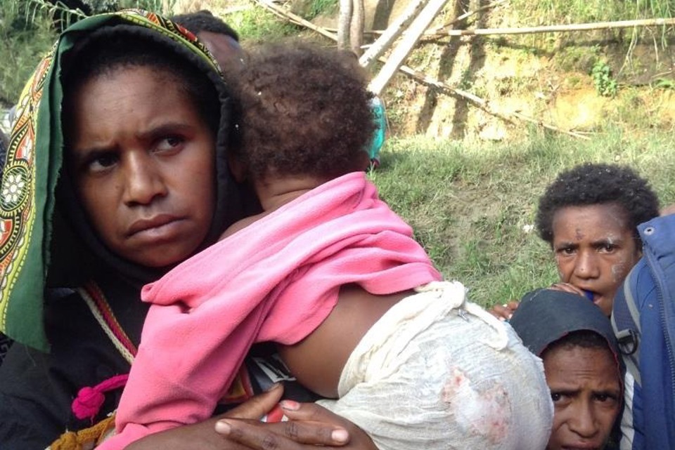 A Woman Holds Her Baby Following The Enga Landslide Taken 27 May Photo Credit Sr John Mary Wabag Diocese.JPG