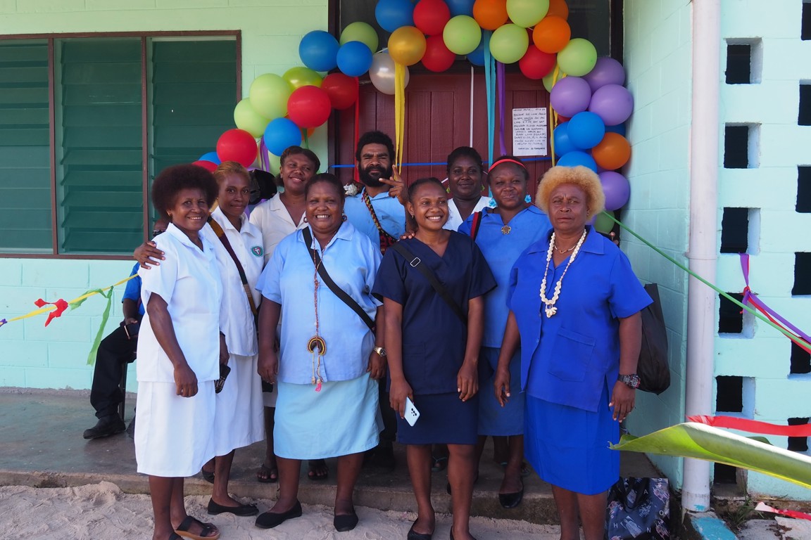 Matron Florence Copland With Staff From Lemakot Health Centre At A Reopening Ceremony Following The Completion Of A New Roof Photo Credit Caritas Australia