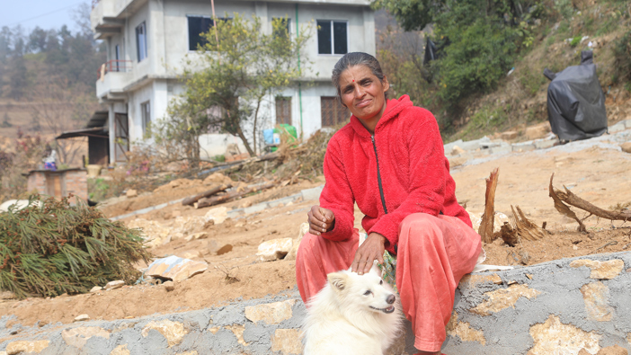 Sita With Her Dog