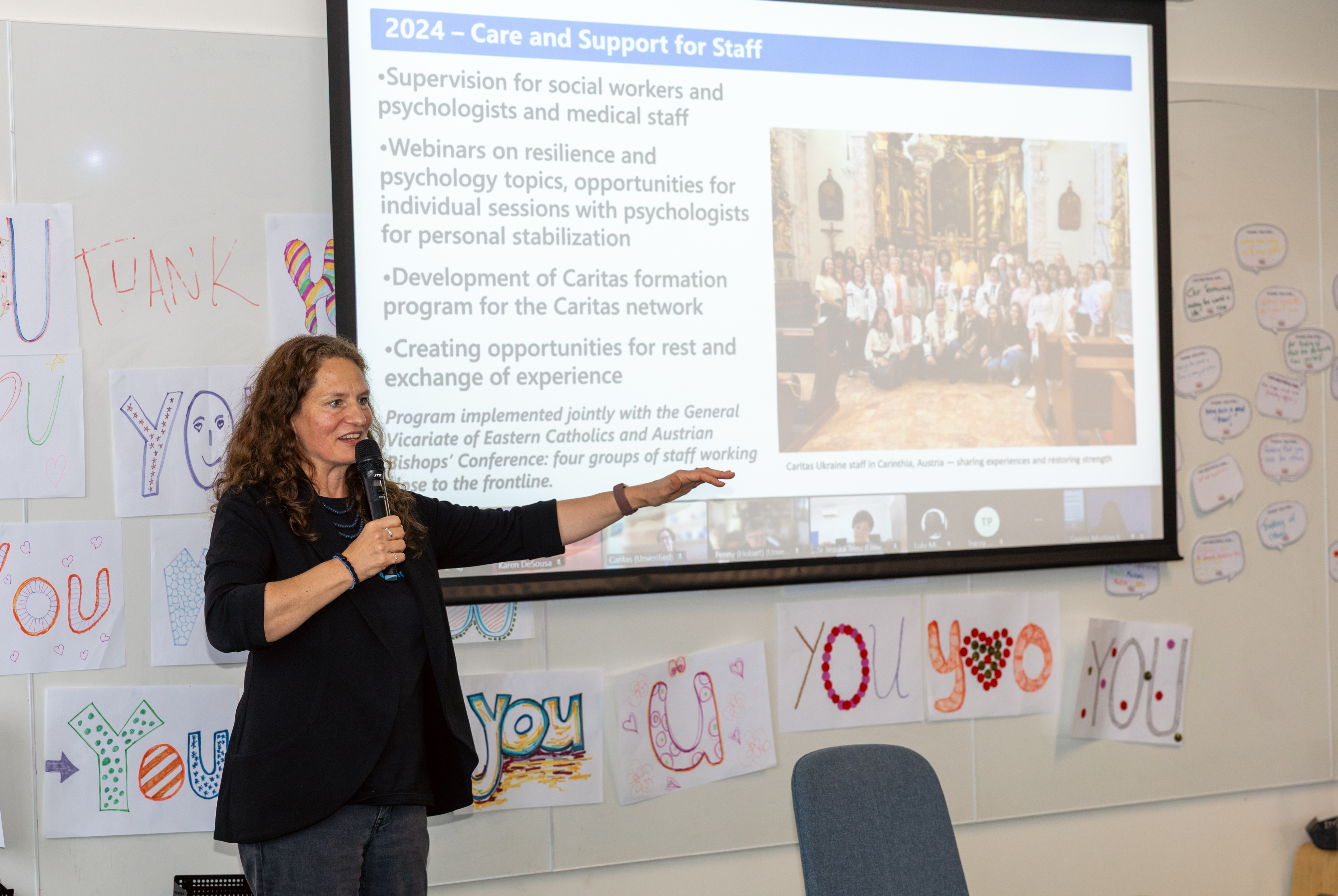 Tetiana Stawnychy President Of Caritas Ukraine Speaking To Caritas Australia Staff Photo Credit Caritas Australia