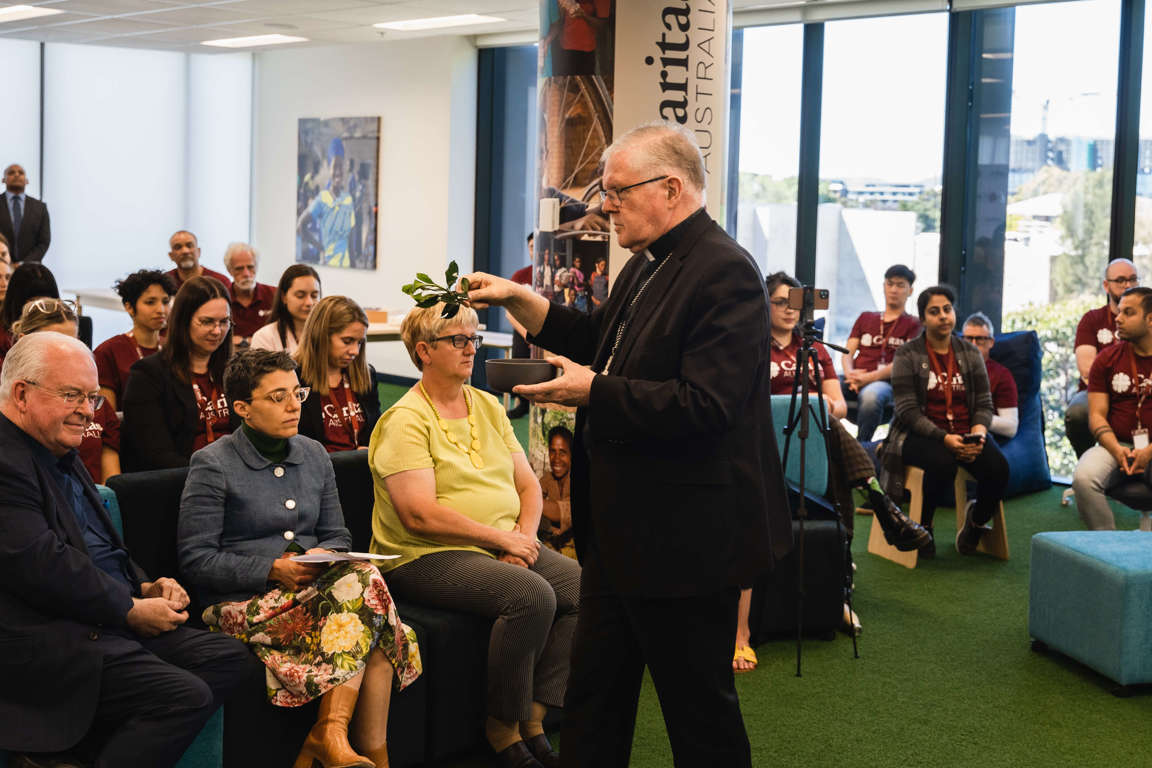 Archbishop Mark Coleridge Leads Blessing Of Caritas Australia's New Sydney Office. Photo Jared Weedon, Caritas Australia (1)