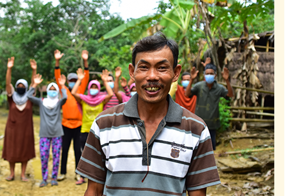 Arsad with his neighbours in Pandeglang District, Indonesia