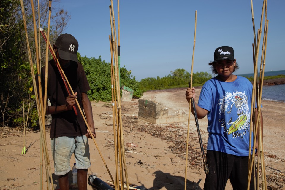 AU FAP Antonio And Israel Participate In Spear Throwing As Part Of A Grassroots Youth Engagement Cultural Activity Photo Credit Tara Harvey For Caritas Australia