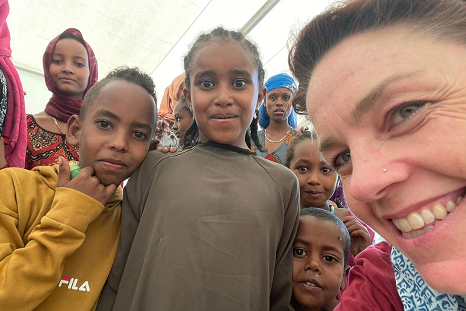 Kirsty Meeting Children In Ethiopia During Her Visit To Drought Affected Communities