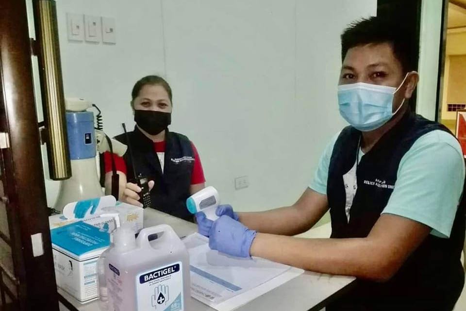 Staff at Palo's multi purpose office building supporting evacuees during Typhoon Rai. Photo: Caritas Palo