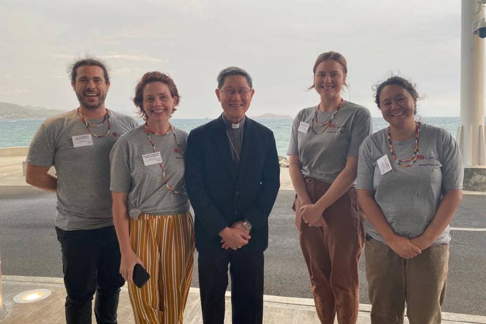 Caritas Australia team and President of Caritas Internationalis, His Eminence Cardinal Luis Antonio Tagle